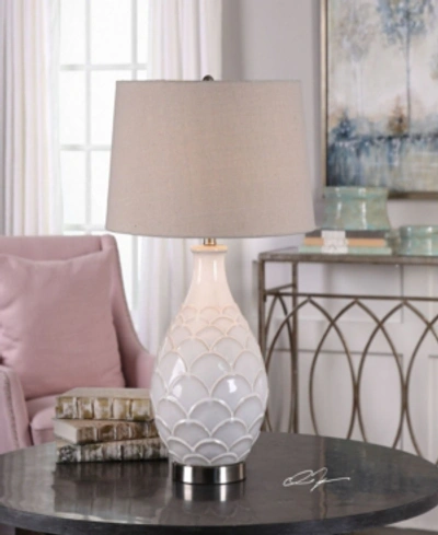 Uttermost Camellia Glossed Table Lamp In White
