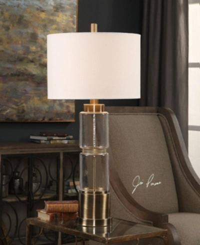 Uttermost Vaiga Glass Column Lamp In Open Misce