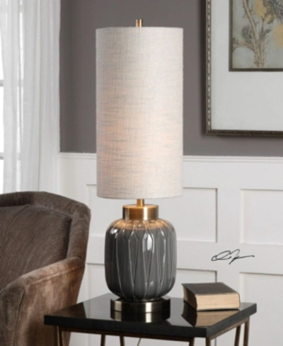 Uttermost Zahlia Aged Ceramic Lamp In Gray