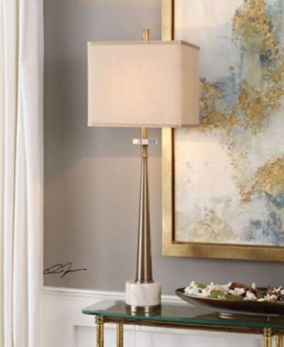 Uttermost Verner Tapered Brass Table Lamp In Open Misce
