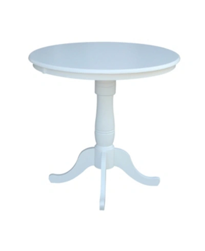 International Concepts 36" Round Top Pedestal Table In White