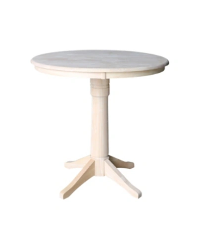 International Concepts 36" Round Top Pedestal Table In Cream