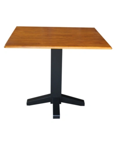 International Concepts 36" Square Dual Drop Leaf Dining Table In Honey Brown