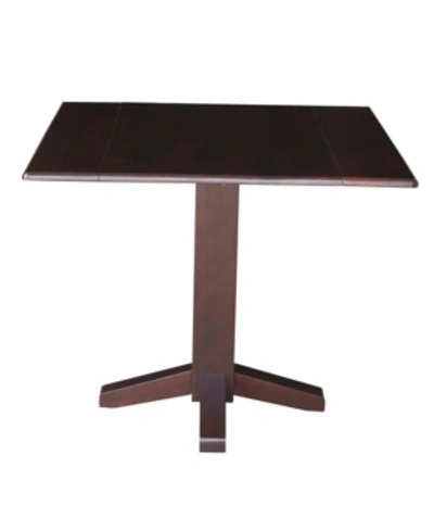 International Concepts 36" Square Dual Drop Leaf Dining Table In Coffee Bean