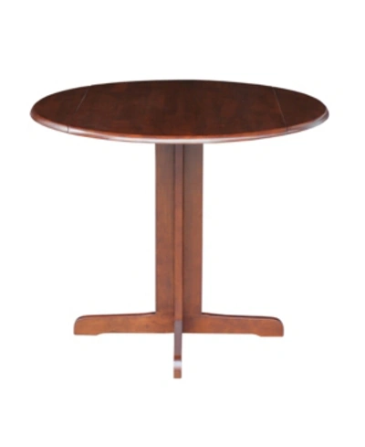 International Concepts Dual Drop Leaf Table - 36" In Coffee Bean
