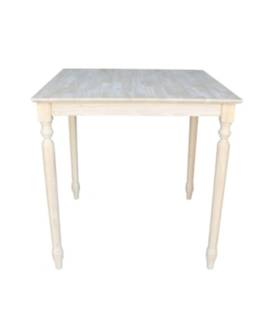 International Concepts Solid Wood Top Table - Turned Legs In No Color