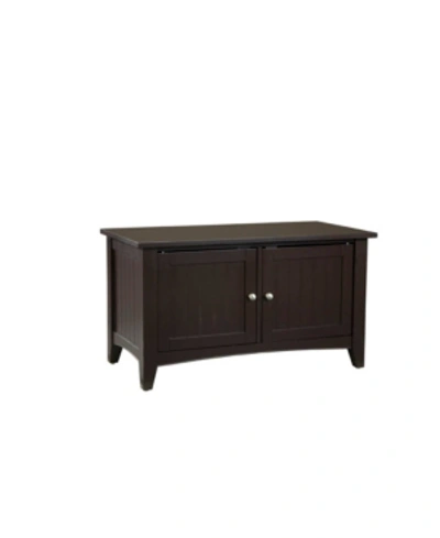 Alaterre Furniture Shaker Cottage Storage Cabinet Bench, Chocolate In Chocolate