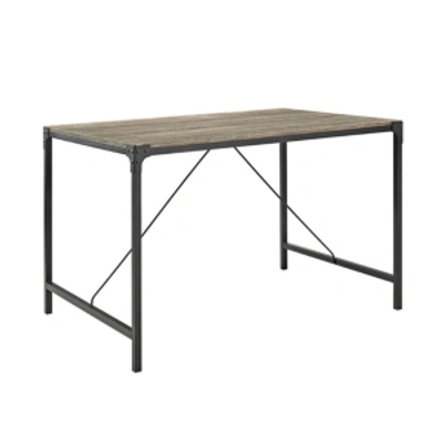 Walker Edison Closeout 48" Angle Iron Wood Dining Table, Driftwood In Gray