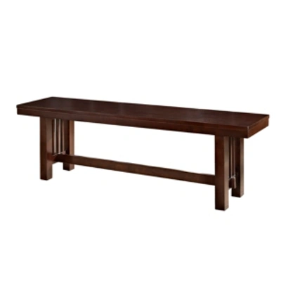 Walker Edison 60" Cappuccino Wood Kichen Dining Bench In Coffee Bea