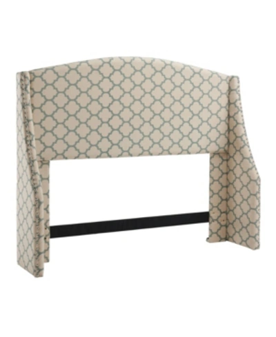 Dwell Home Inc. Regis Wing Headboard, King/california King, Sea Foam Lattice