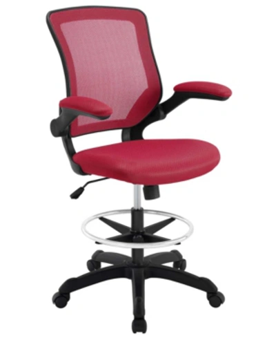Modway Veer Drafting Chair In Red