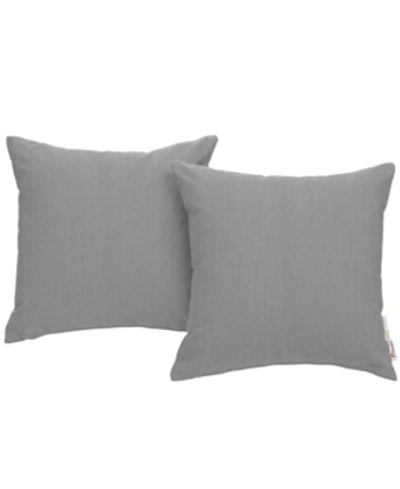 Modway Summon 2 Piece Outdoor Patio Pillow Set In Gray
