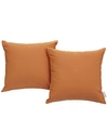 Modway Convene Two Piece Outdoor Patio Pillow Set In Orng