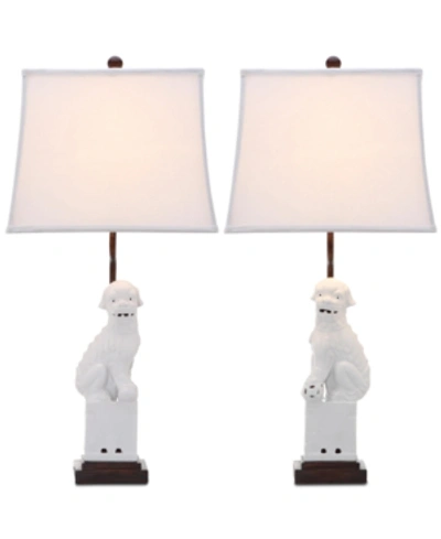 Safavieh Foo Dog Set Of 2 Table Lamps In White