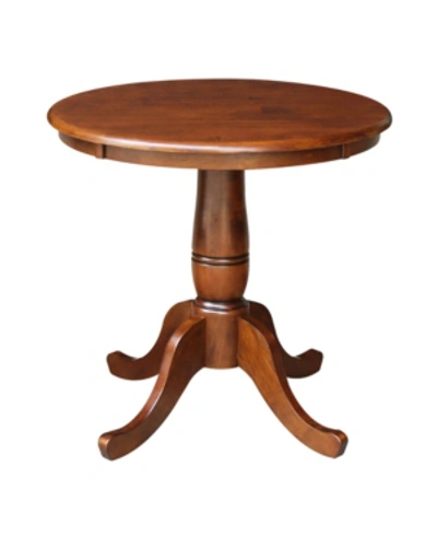International Concepts 30" Round Top Pedestal Table- 28.9"h In Brown