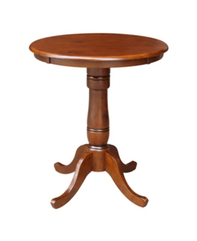 International Concepts 30" Round Top Pedestal Table- 34.9"h In Brown