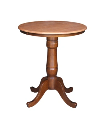 International Concepts 30" Round Top Pedestal Table- 34.9"h In Light Brown