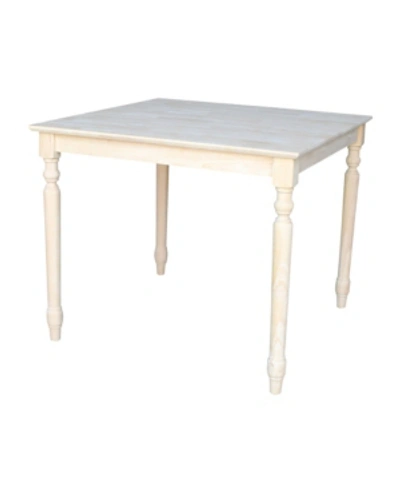 International Concepts Solid Wood Top Table - Turned Legs In No Color