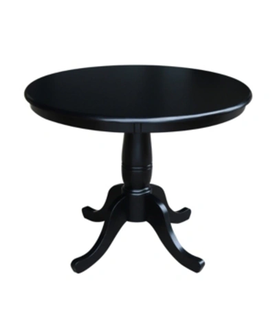 International Concepts 36" Round Top Pedestal Table In Black