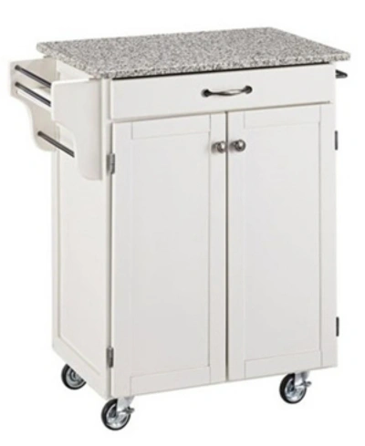 Home Styles Cuisine Cart Salt And Pepper Granite Top In Open White