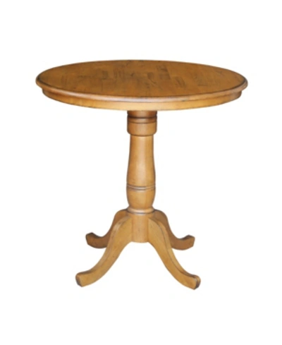International Concepts 36" Round Top Pedestal Table In Brown