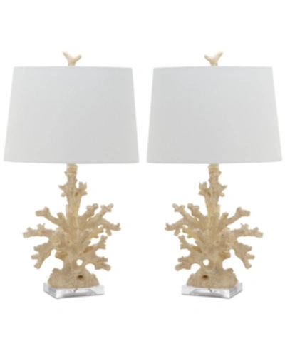 Safavieh Set Of 2 Coral Branch Table Lamps In Cream
