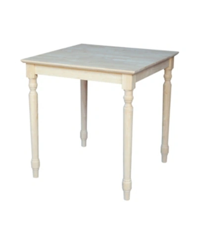 International Concepts Solid Wood Top Table - Turned Legs In No Color