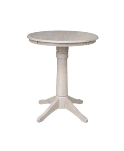 International Concepts 30" Round Top Pedestal Table- 34.9"h In Heather Gray