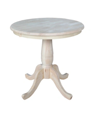 International Concepts 30" Round Top Pedestal Table- 28.9"h In Heather Gray