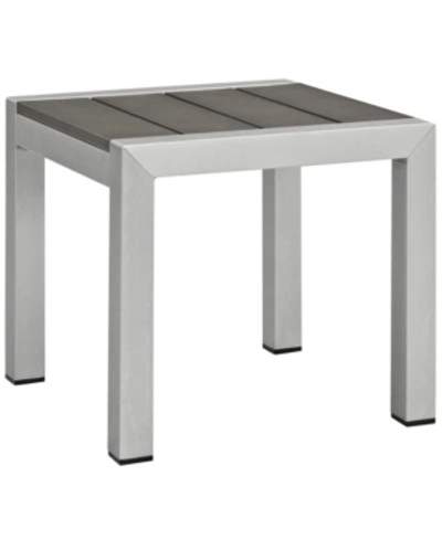 Modway Shore Outdoor Patio Aluminum Side Table In Gray