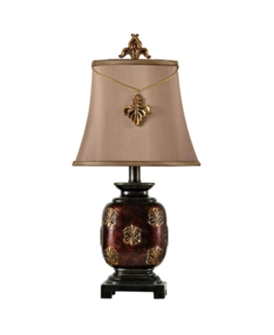 Stylecraft Maximus Mini Accent Table Lamp With Fleur De Lis Pendant In Bronze