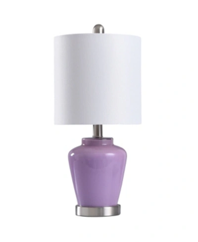 Stylecraft Glass Accent Table Lamp In Lilac