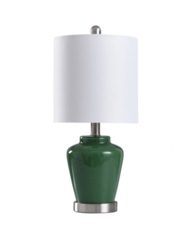 Stylecraft Glass Accent Table Lamp In Green