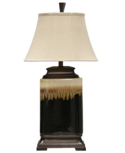 Stylecraft Mountain Ridge Ceramic Table Lamp In Black