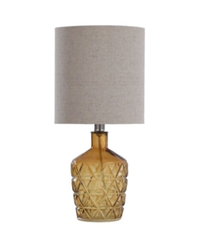 Stylecraft Textured Glass Accent Lamp With An Open Bottom Design In Gold