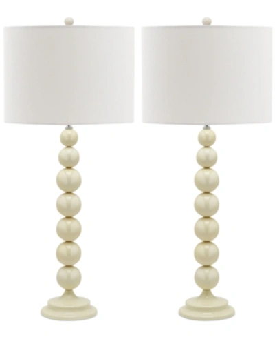 Safavieh Set Of 2 Jenna Stacked Ball Table Lamps In White