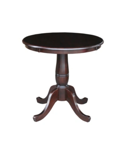 International Concepts 30" Round Top Pedestal Table- 28.9"h In Coffee Bean