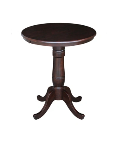 International Concepts 30" Round Top Pedestal Table- 34.9"h In Coffee Bean