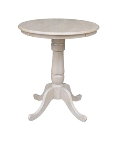 International Concepts 30" Round Top Pedestal Table- 34.9"h In Gray