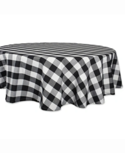 Design Imports Buffalo Check Tablecloth In Black