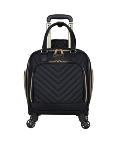 Kenneth Cole Reaction 17" Softside Chevron 4-wheel Spinner Carry-on Underseater In Black
