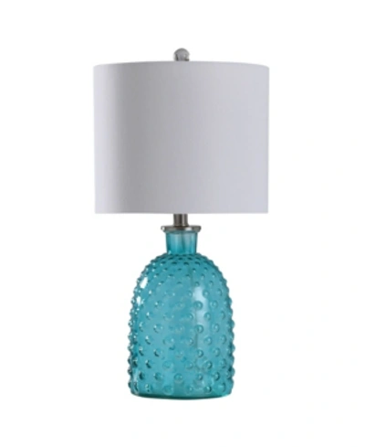 Stylecraft Textured Glass Table Lamp In Blue