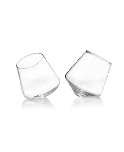 Viski Rolling Crystal Wine Glasses, Set Of 2, 12 oz In Clear