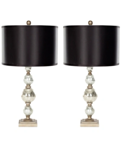 Safavieh Set Of 2 Nettie Mercury Glass Table Lamps In Silver