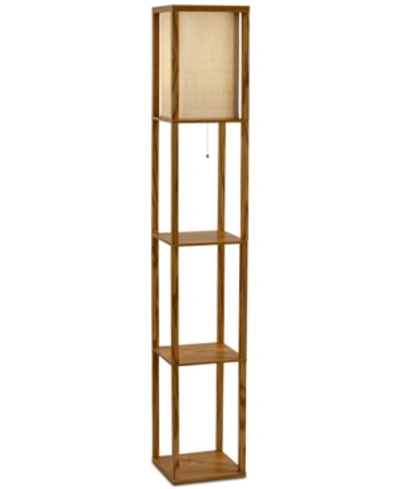 Adesso Wright Shelf Floor Lamp In Natural