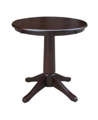 International Concepts 30" Round Top Pedestal Table- 28.9"h In Coffee Bean