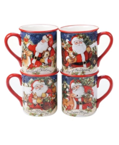 Certified International Magic Of Christmas Santa 4 Piece Mug In Open Miscellaneous