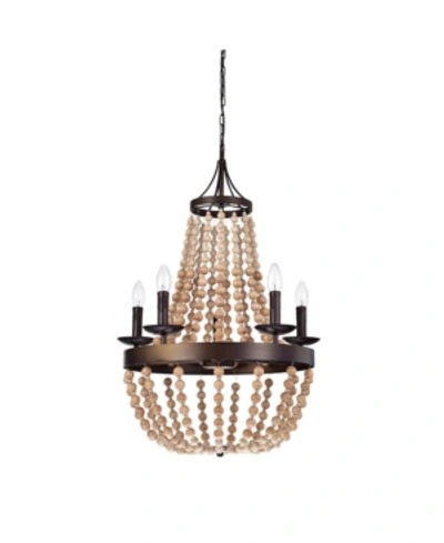 Home Accessories Crelimen 23" 5-light Indoor Pendant Lamp With Light Kit In Dark Brown