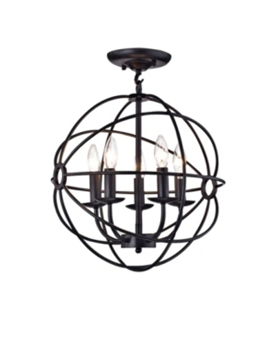Home Accessories Shindan 16" 5-light Indoor Chandelier With Light Kit In Black