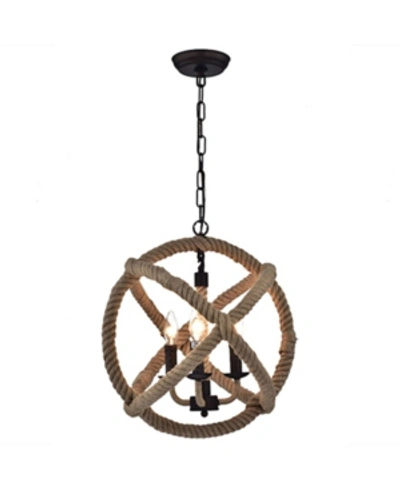 Home Accessories Twirlie 20" 3-light Indoor Chandelier With Light Kit In Tan